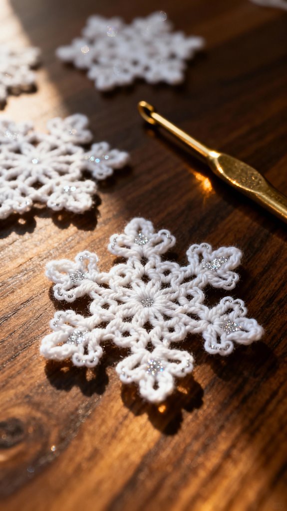 quick customizable crochet snowflakes