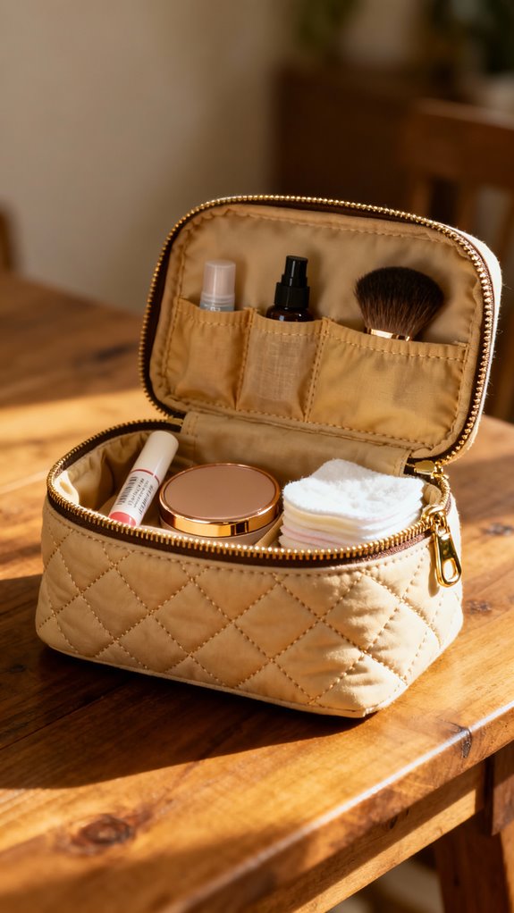quilted bag with pockets