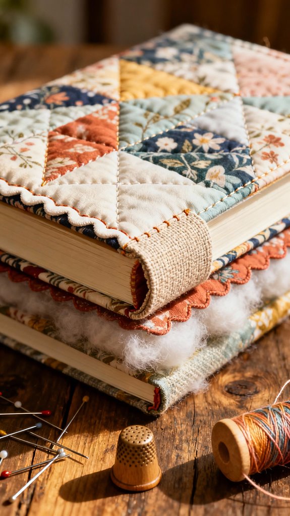 quilted book cover tutorial