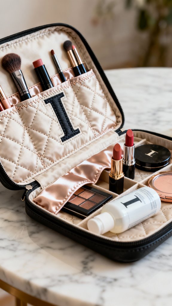 quilted boxy makeup organizer