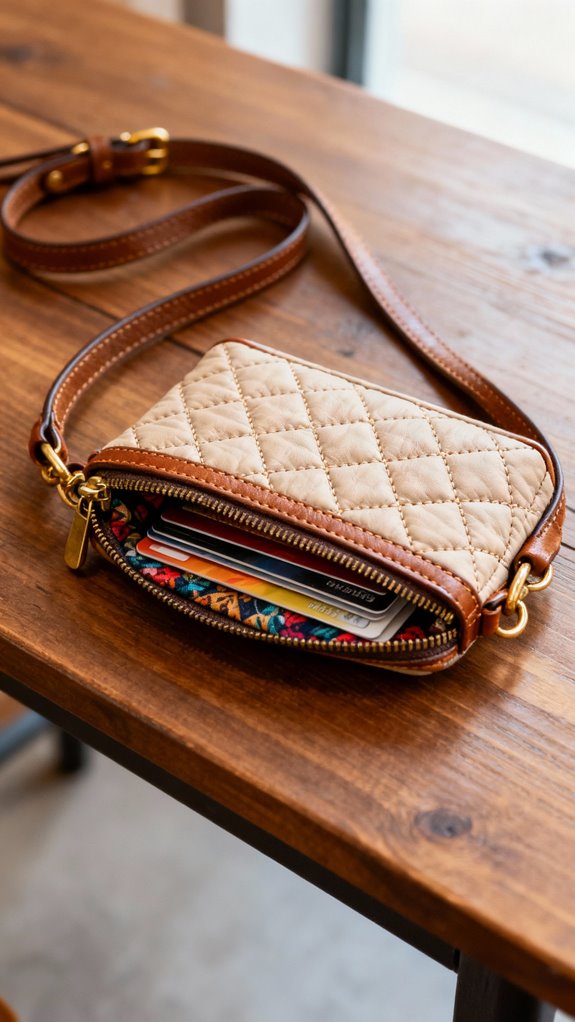 quilted crossbody bag features