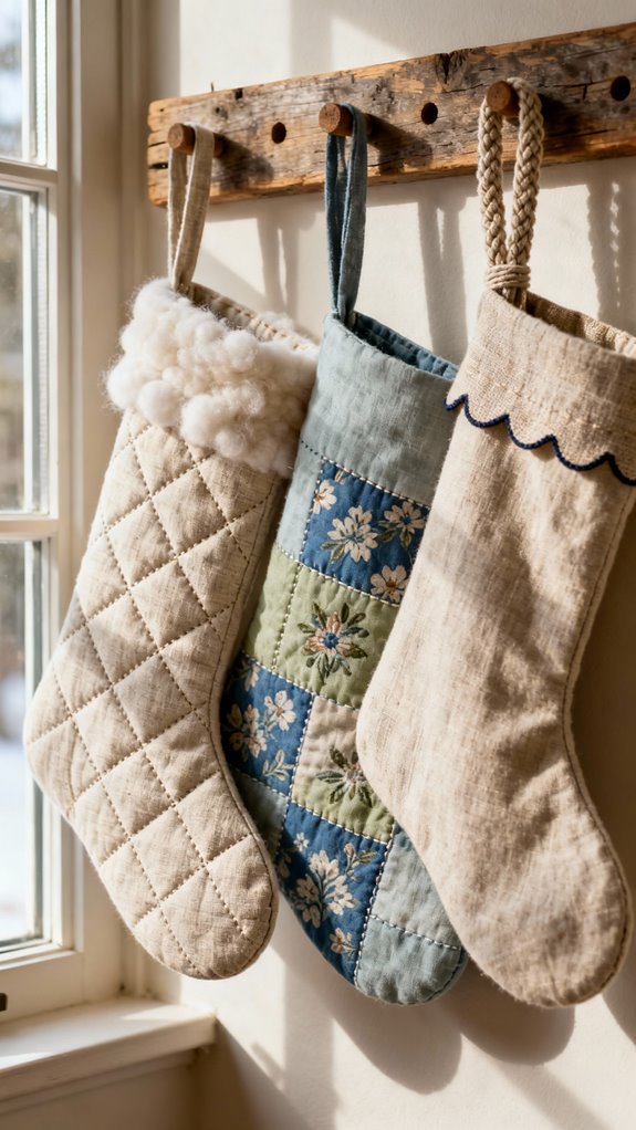 quilted linen cotton stockings