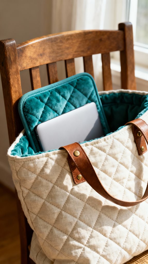 quilted padded tote protection