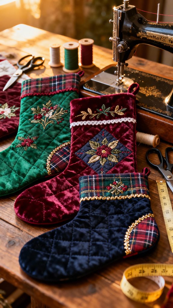 quilted patchwork stocking creation
