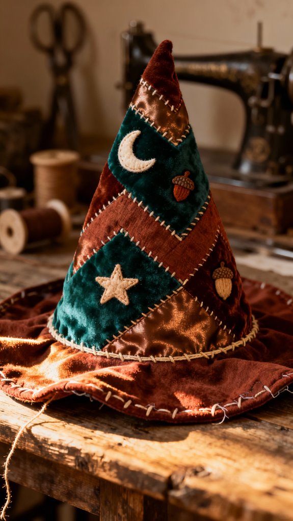 quilted patchwork witch hat