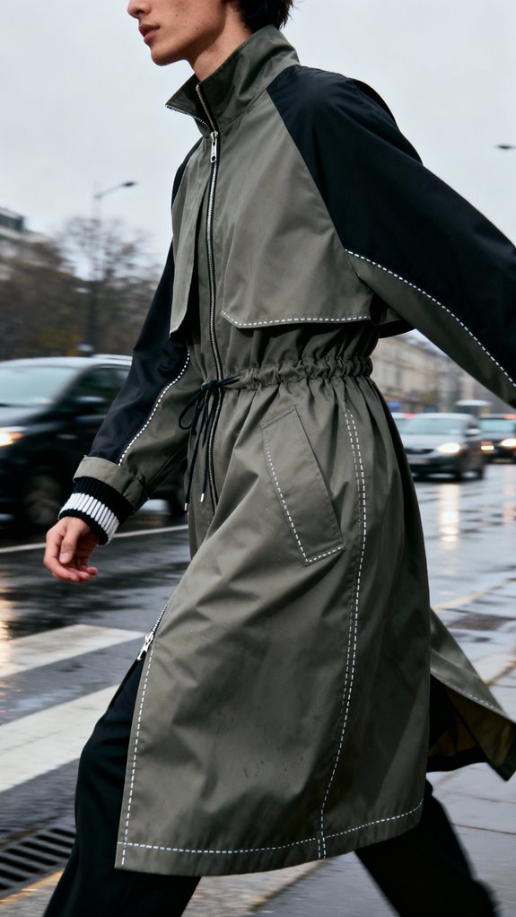 raglan sleeve trench design