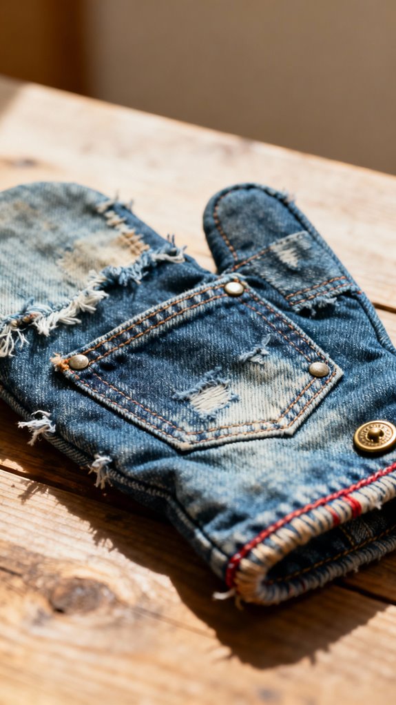 recycled jeans into mittens