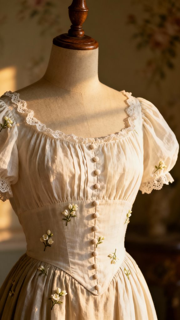 regency era blouse details