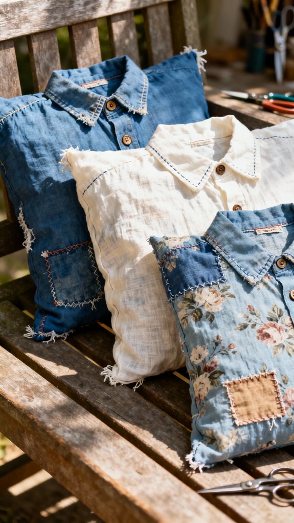 repurposed textiles into pillows