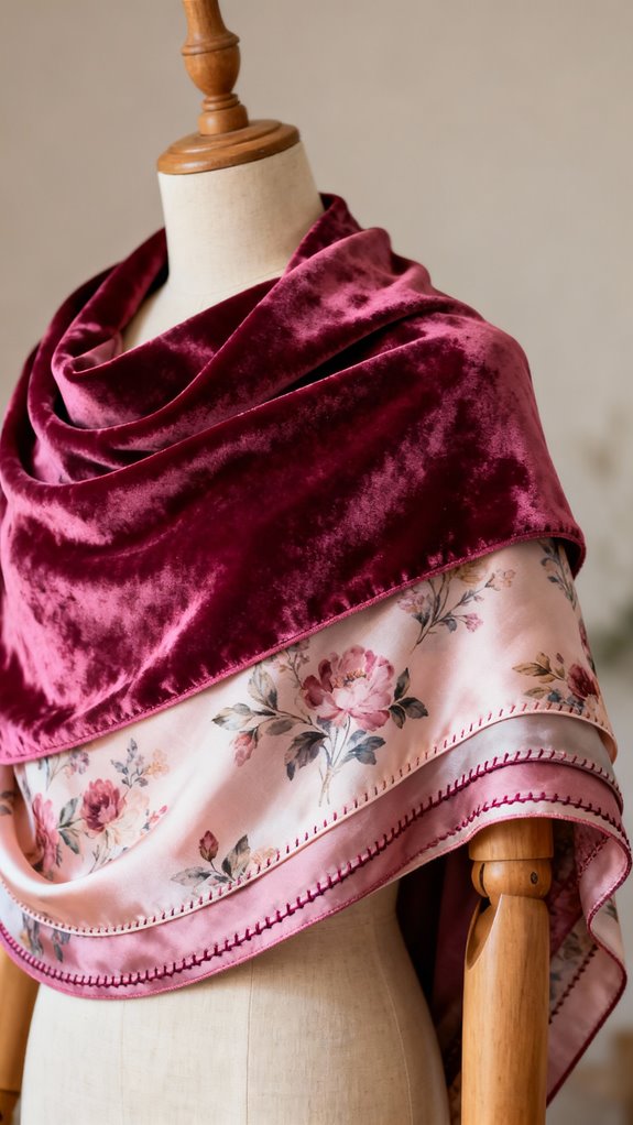 reversible double layer shawl creation