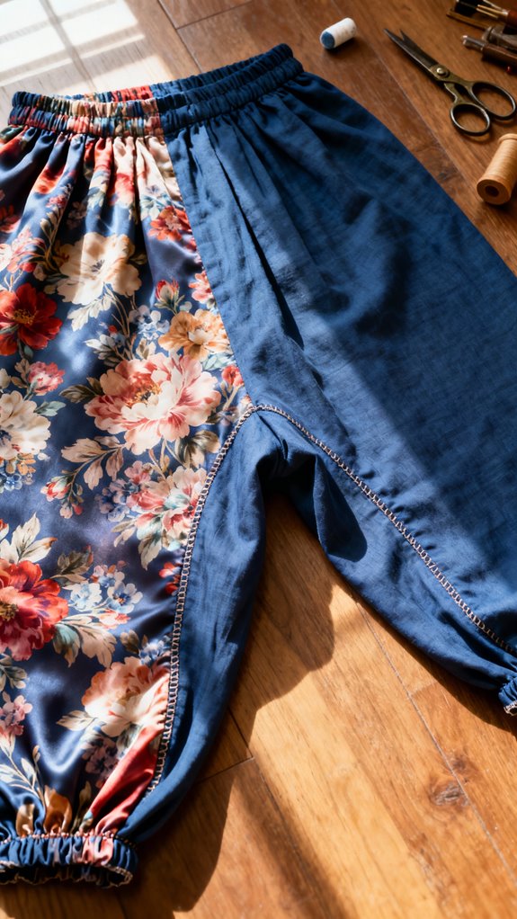 reversible harem pants construction