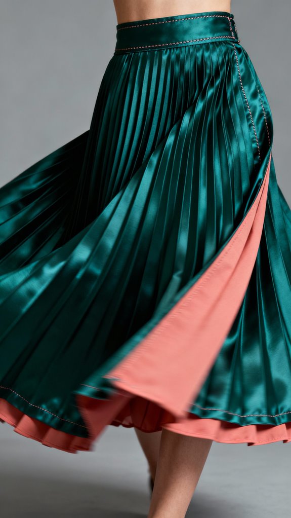 reversible pleated skirt design