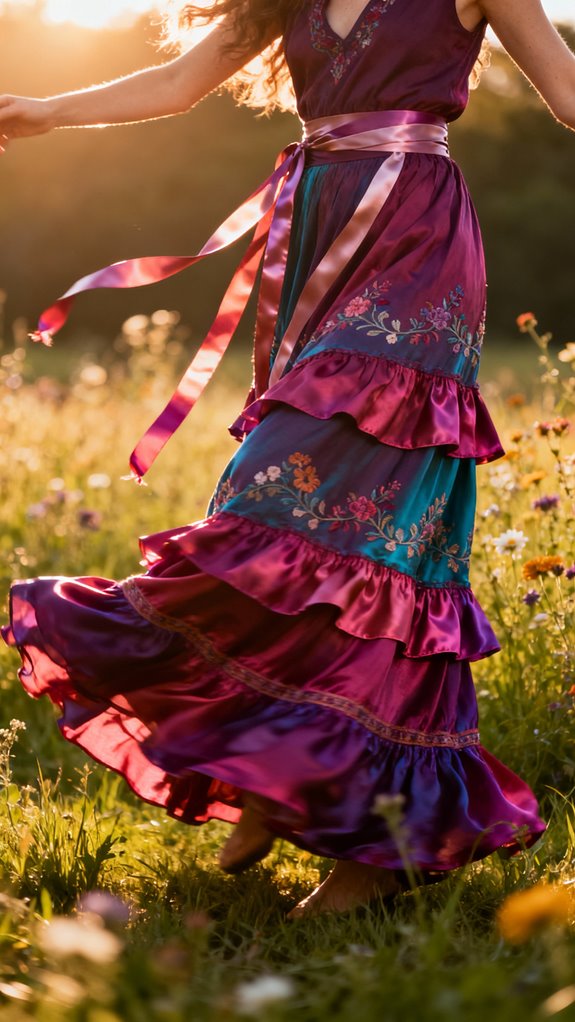 ribbon embellished festival skirt