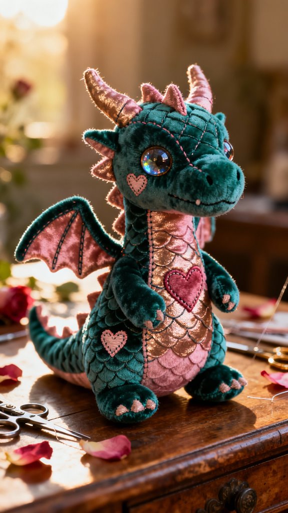 romantic love dragon plush