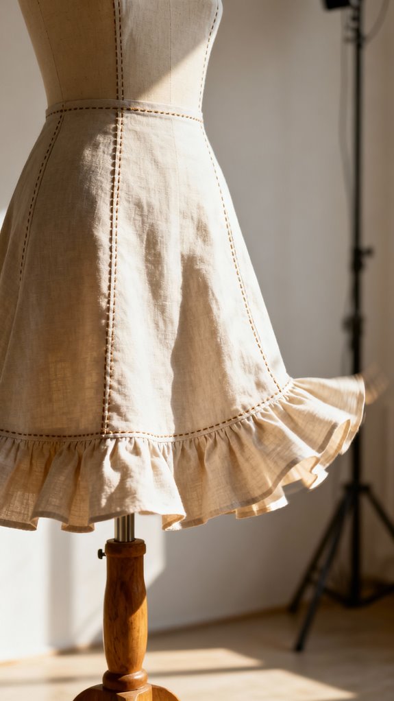 ruffle hem a line dress
