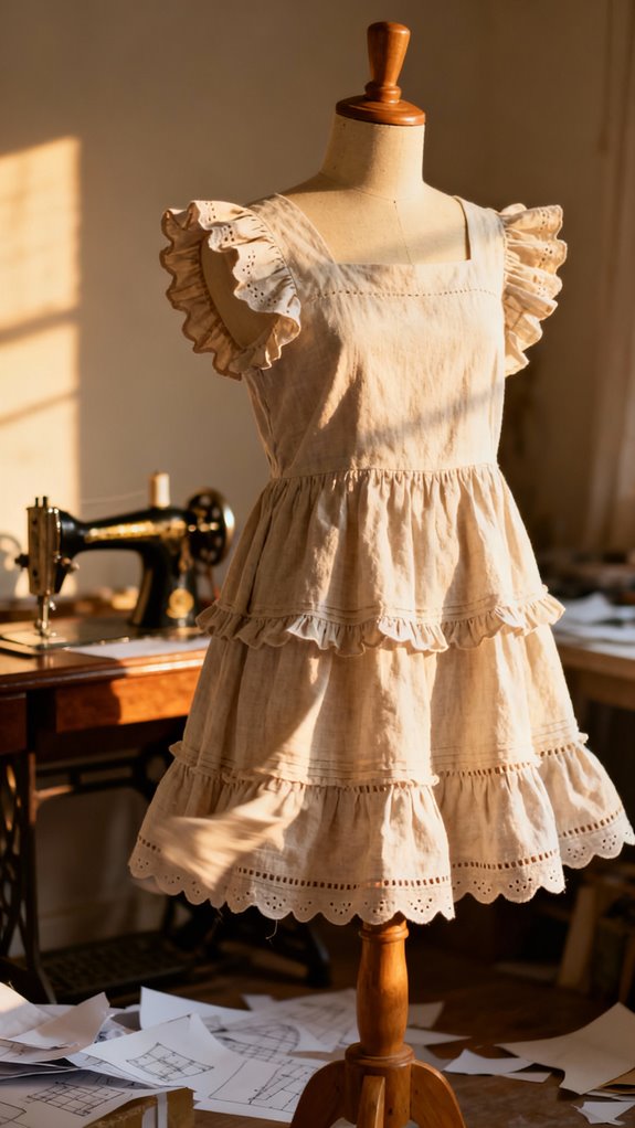 ruffle sleeve tiered babydoll dress