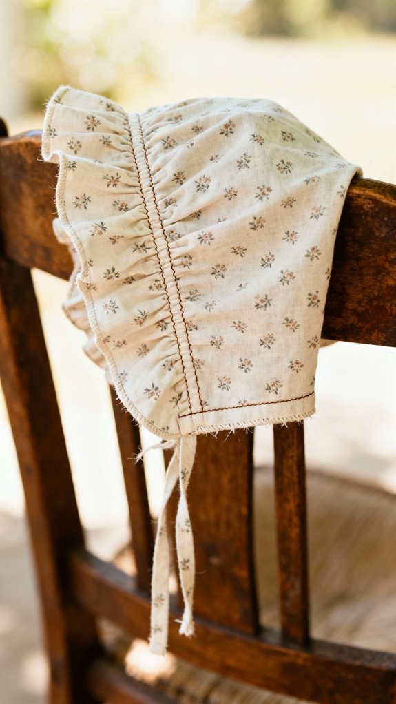 ruffled bonnet with gathering