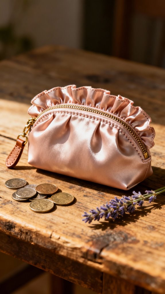 ruffled mini clutch purse