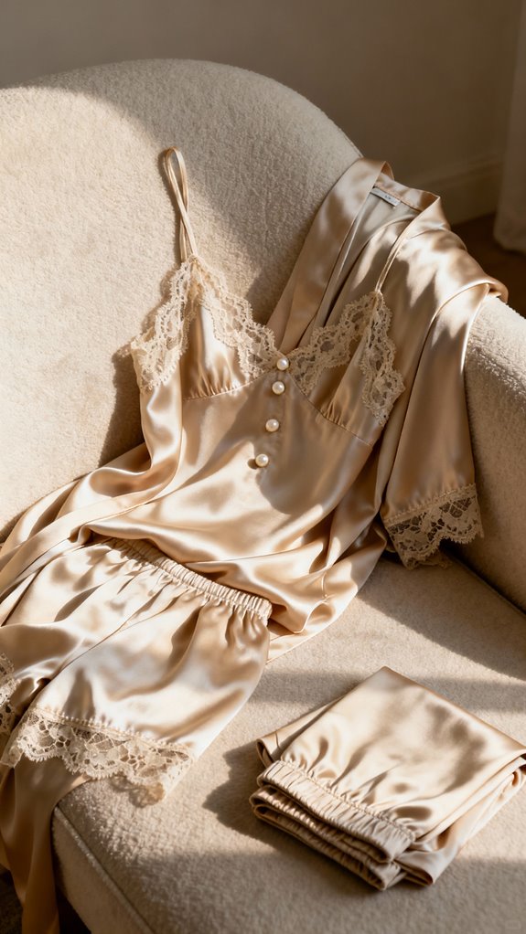 satin camisole and shorts