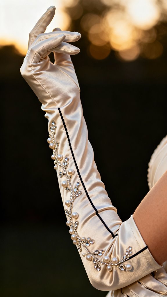 satin opera gloves sewing