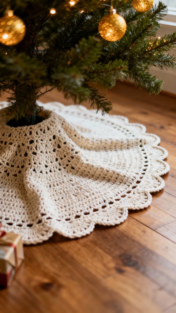 scalloped crochet tree skirt