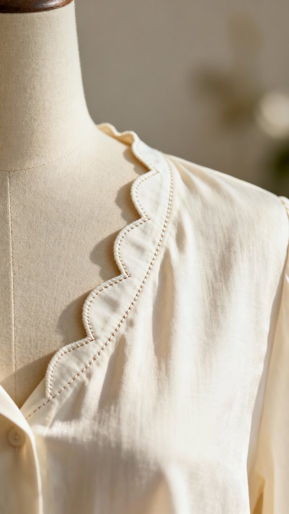 scalloped neckline blouse technique
