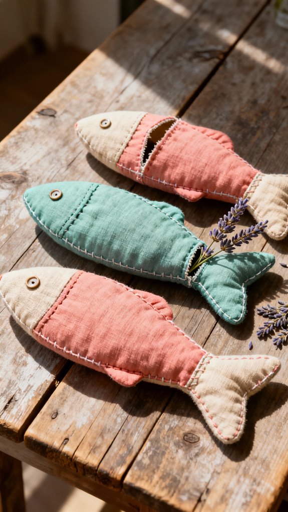 scented lavender fish pillows