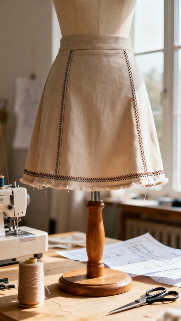 serged lining for durability