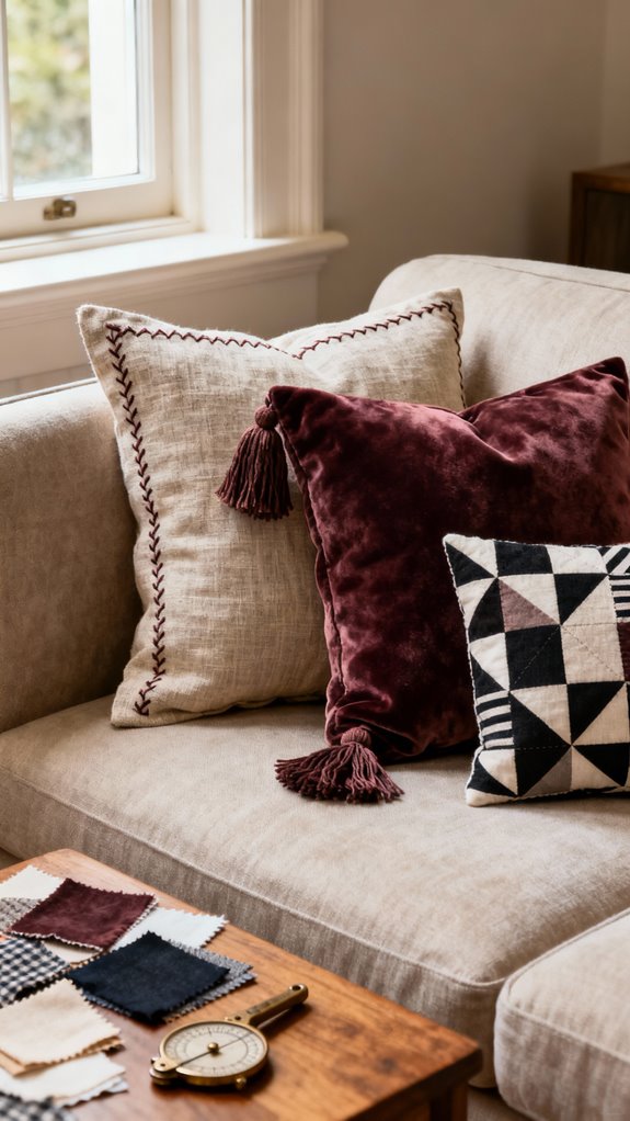 sew personalized custom throw pillows