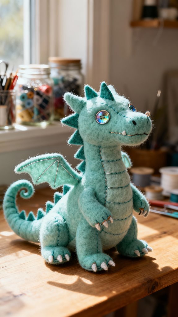 sewing classic felt dragon