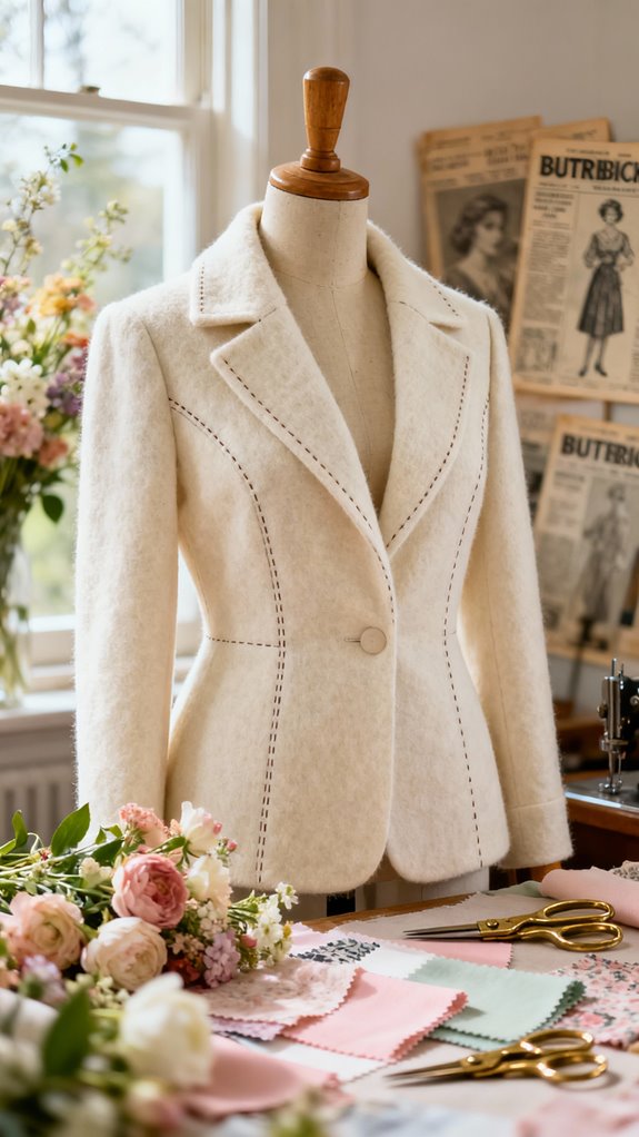 shawl collar princess seam blazers