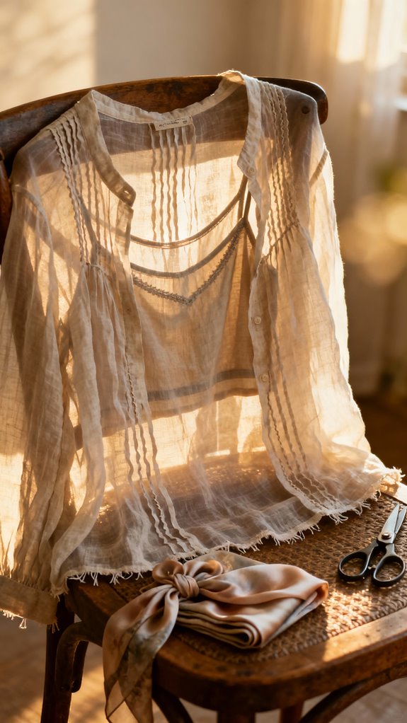 sheer linen layering blouse