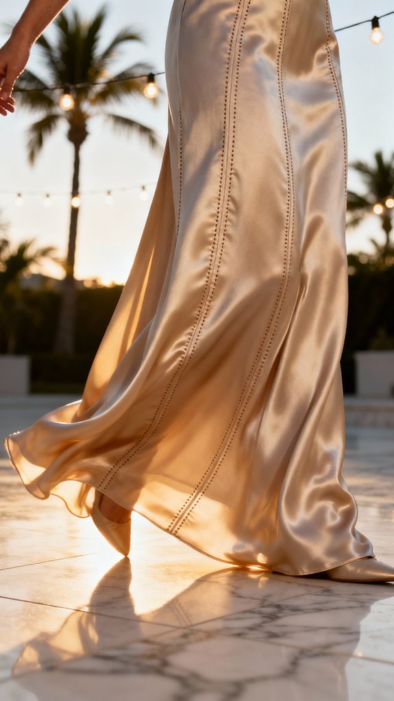 silk bias cut skirt sewing