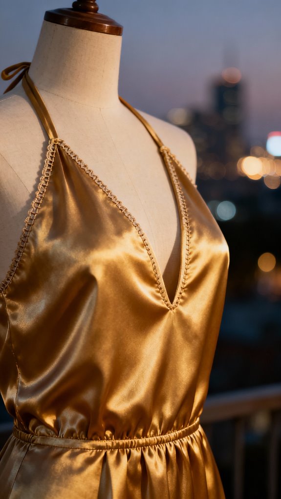 silk satin halter elegance