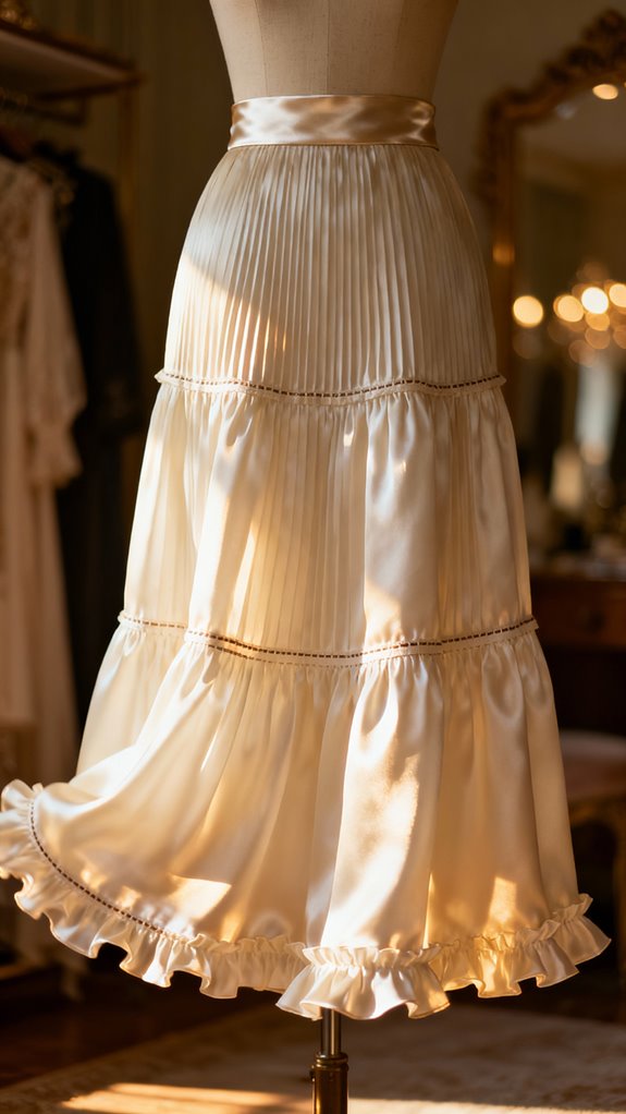 silk tiered skirt creation