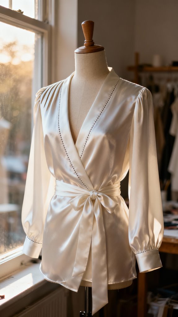 silk wrap blouse tutorial