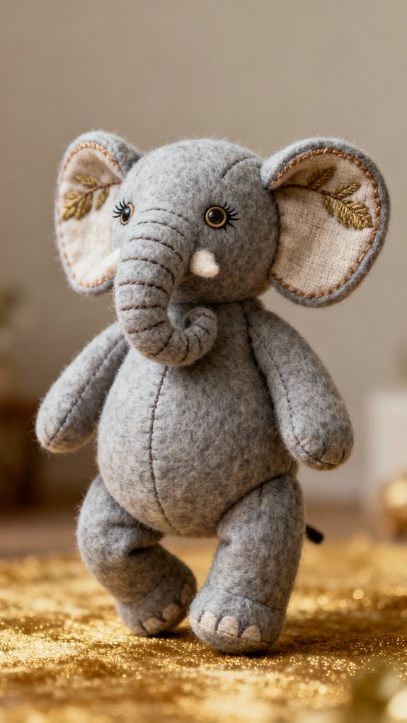 sitting elephant plush construction