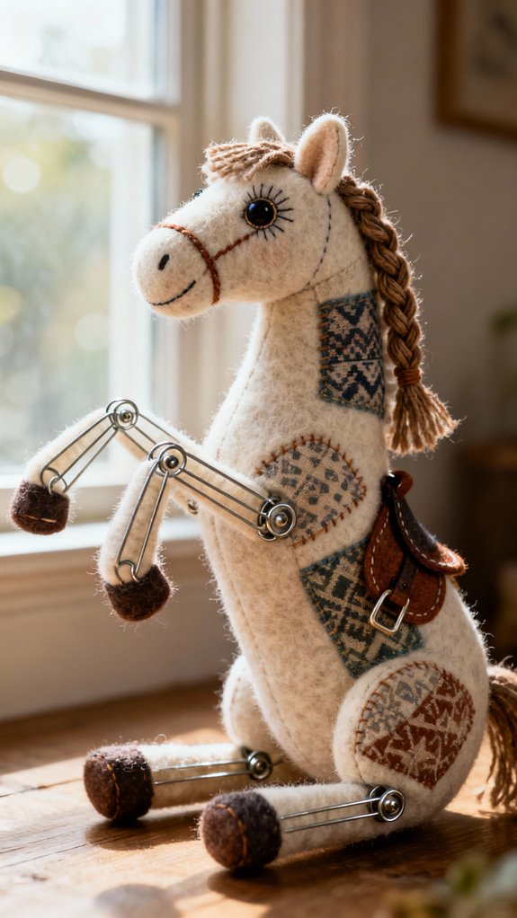sitting plush horse construction