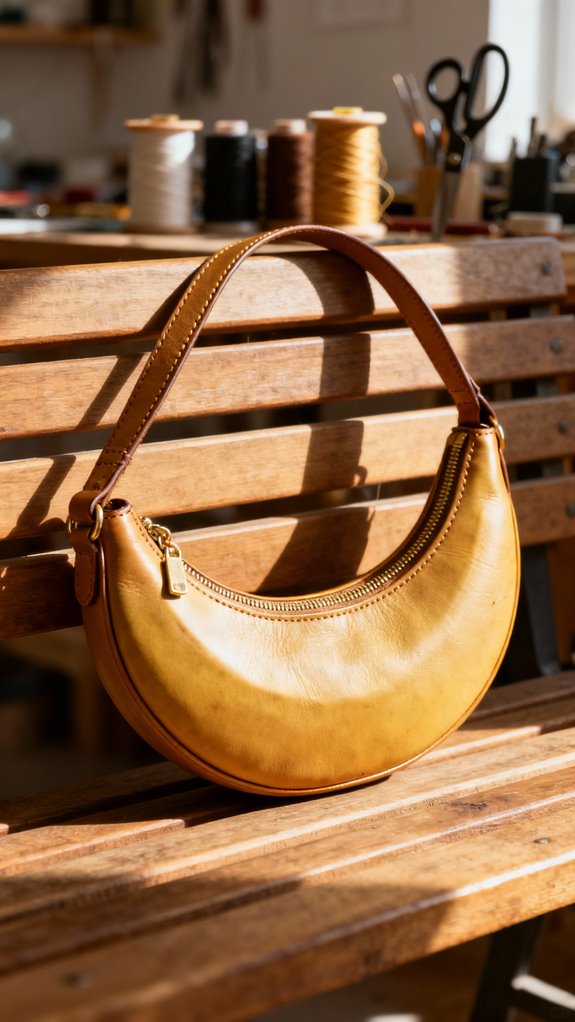 sleek banana shaped sling bag