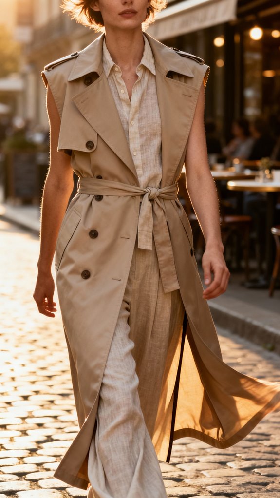 sleeveless trench vest tutorial