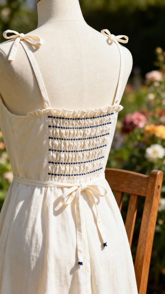 smocked back sundress construction