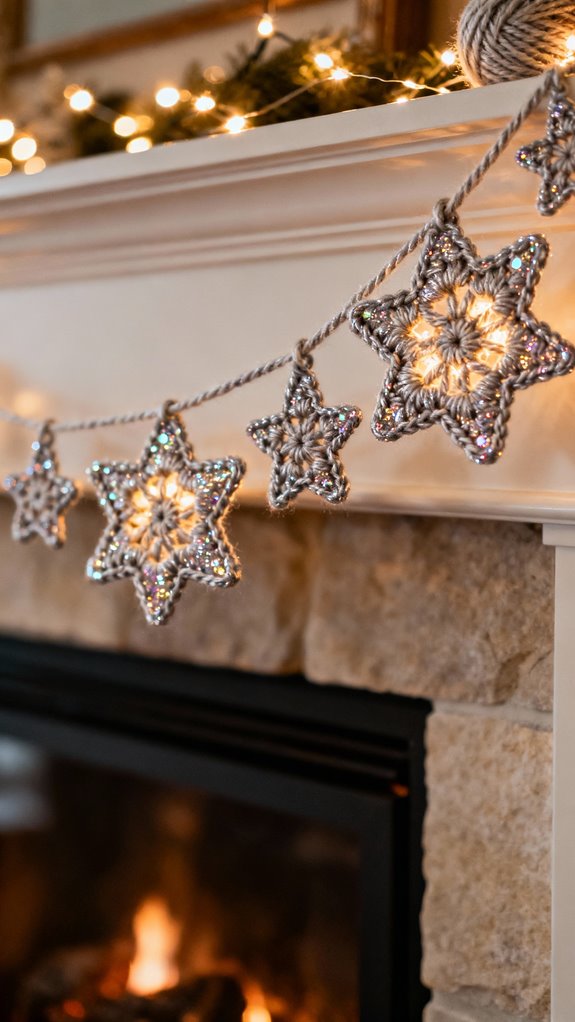 sparkling granny stars garland