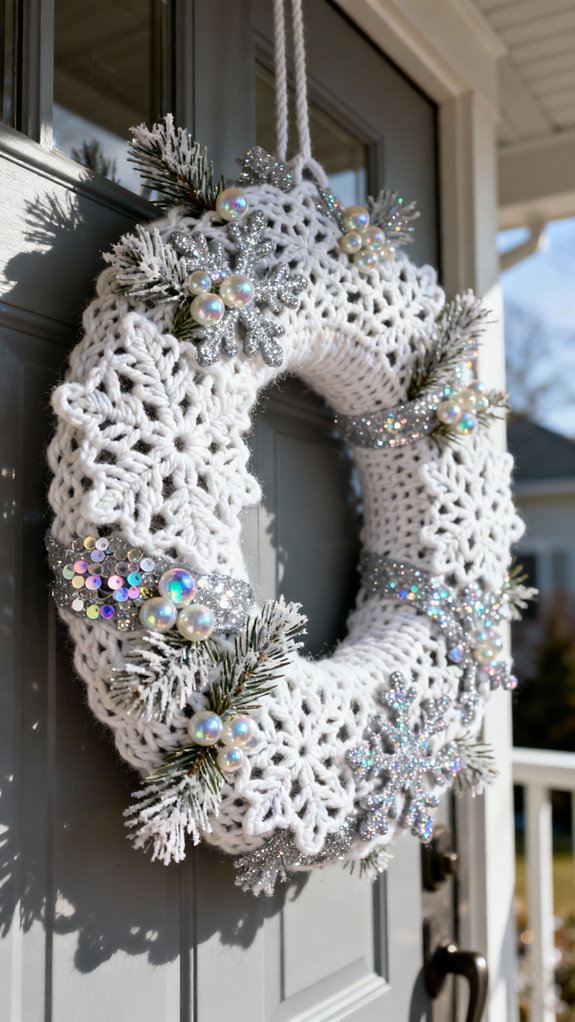 sparkling snowflake wreath decoration
