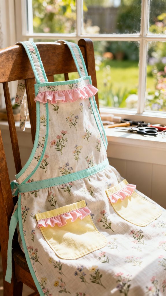 spring floral apron sewing
