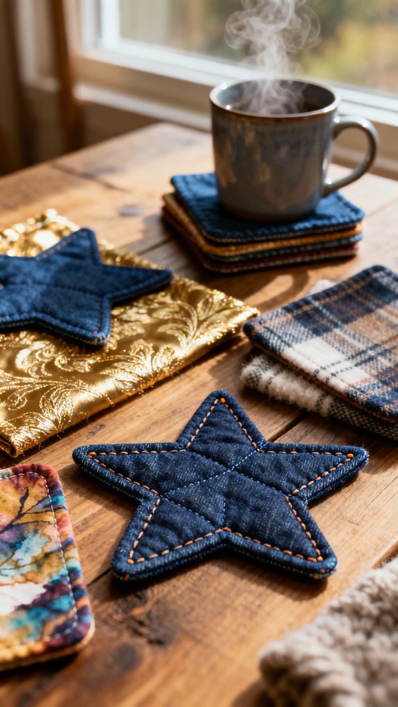 star patterned mug rugs