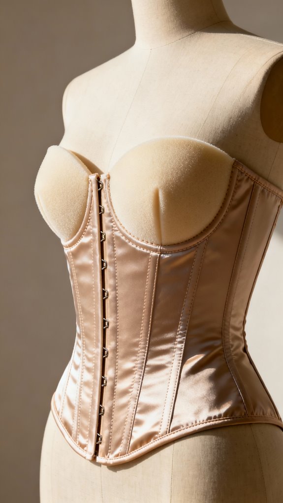 strapless balconette corset design