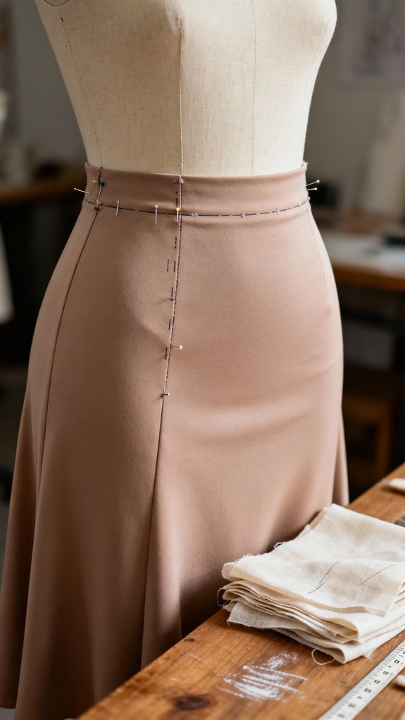 stretch a line skirt adjustments
