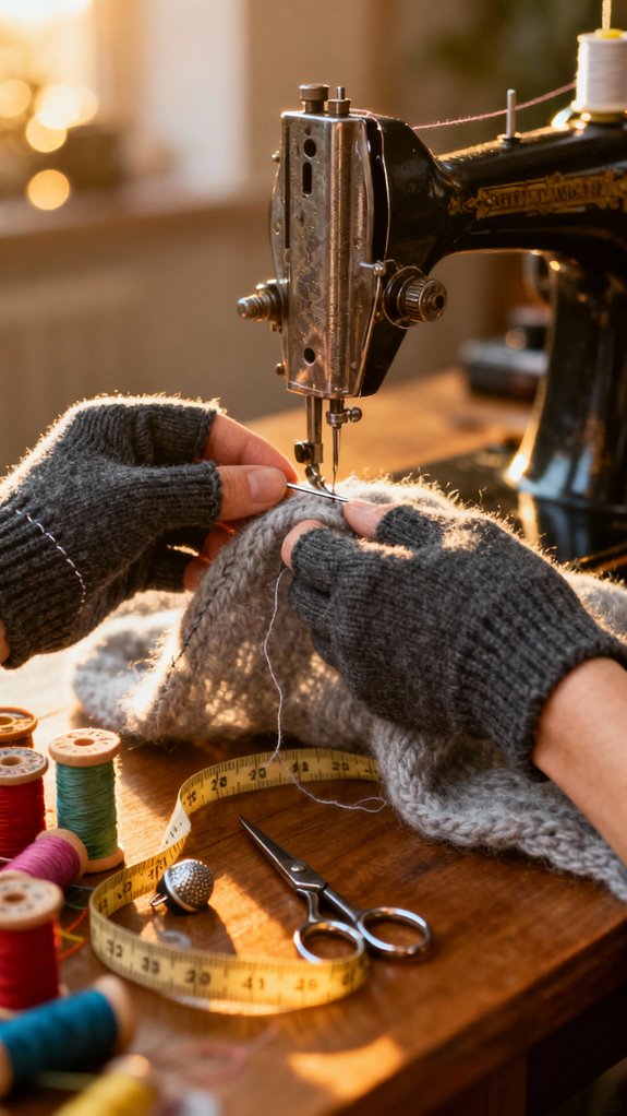 stretchy knit gloves comfort