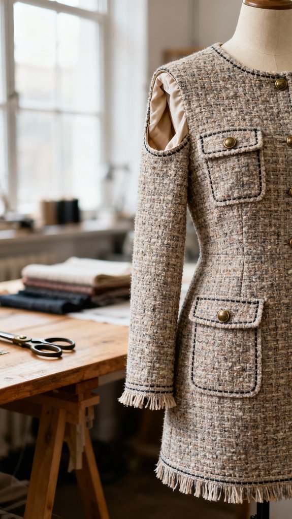 structured tweed mini dress