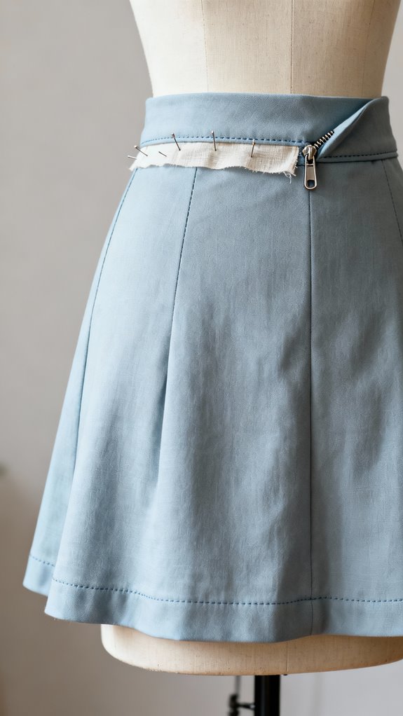 structured waistband for mini